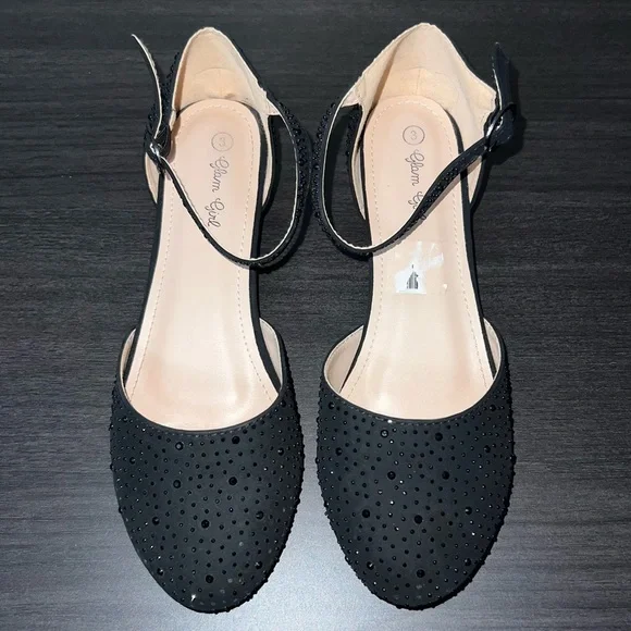 Glam Girl Girls Black Fancy Heels, Size 3 - Picture 9 of 9